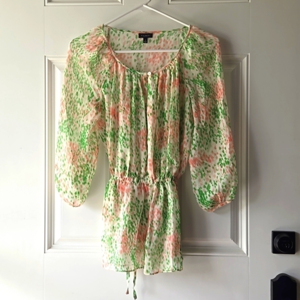 Talbots 100% Silk Sheer Blouse